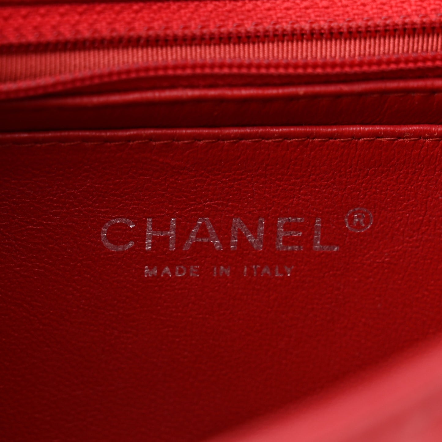 Lambskin Quilted Mini Rectangular Flap Dark Red