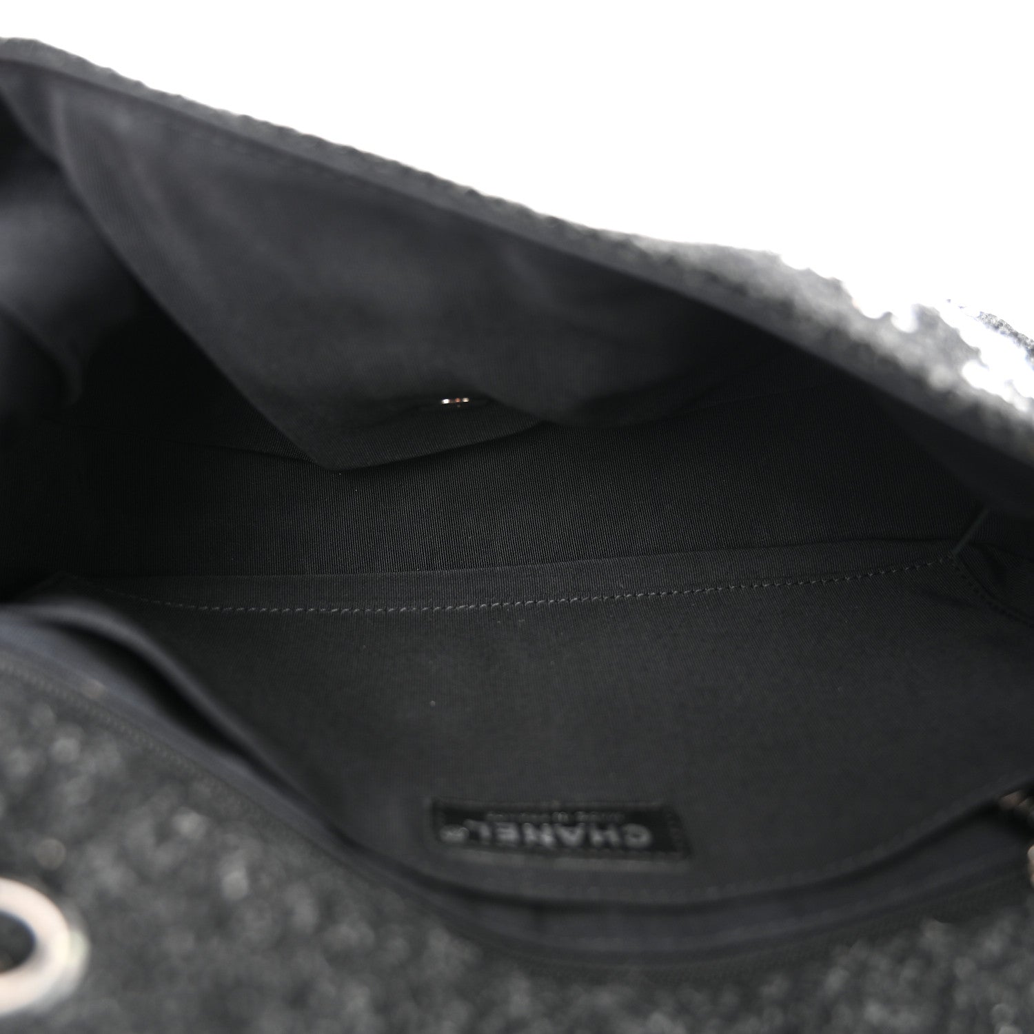 Chanel Tweed Swarovski Crystal Leopard Jumbo Flap  Black 5 of 10