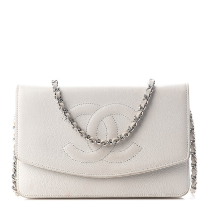 Chanel Caviar Timeless CC Wallet on Chain WOC White 1 of 14