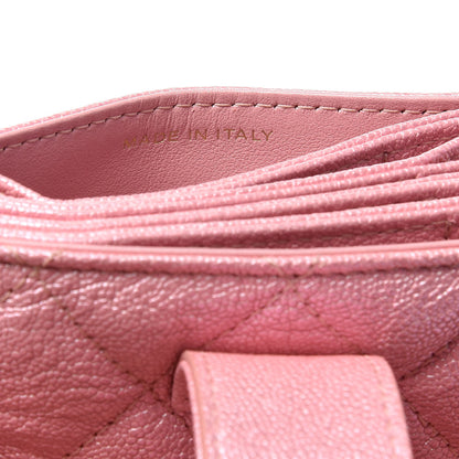 Chanel Iridescent Caviar Quilted Gusseted Card Holder Pink 6 of 10