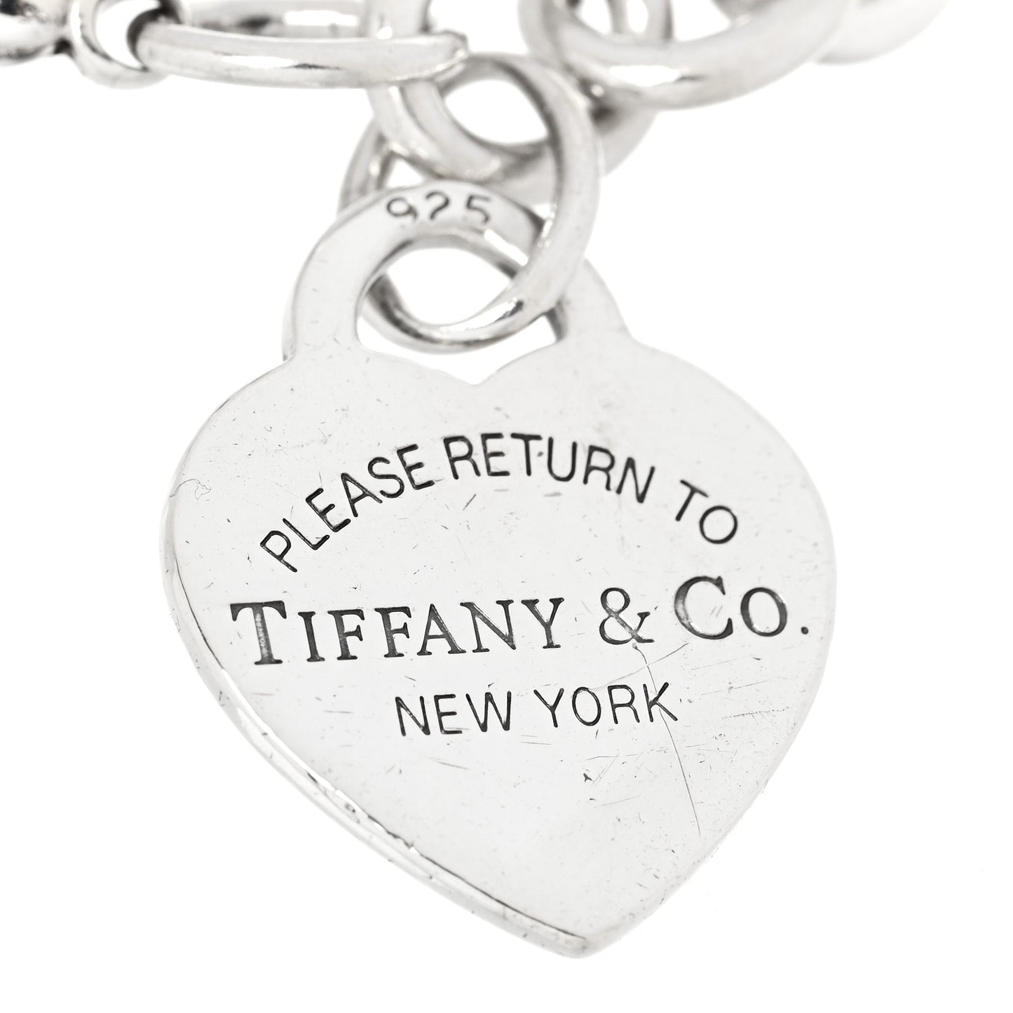 Sterling Silver Return to Tiffany Heart Tag Snowflake Charm Bracelet