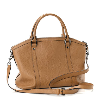 Gucci Pebbled Calfskin Medium GG Convertible Dome Satchel Beige 3 of 12