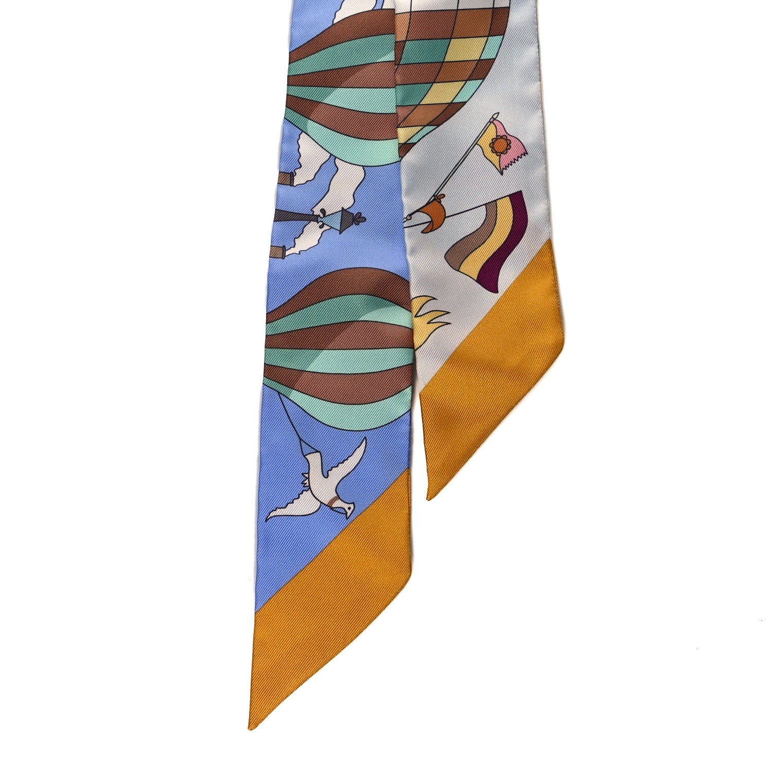 Hermes Silk Les Folies Du Ciel Twilly Bleu Lavande Soleil 2 of 4