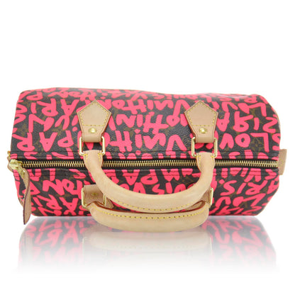 Louis Vuitton Monogram Graffiti Speedy 30 Fuchsia 4 of 9