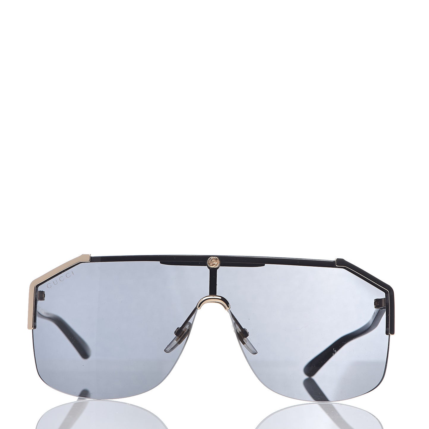 Metal Rimless Square Sunglasses GG0291S Blue Gold