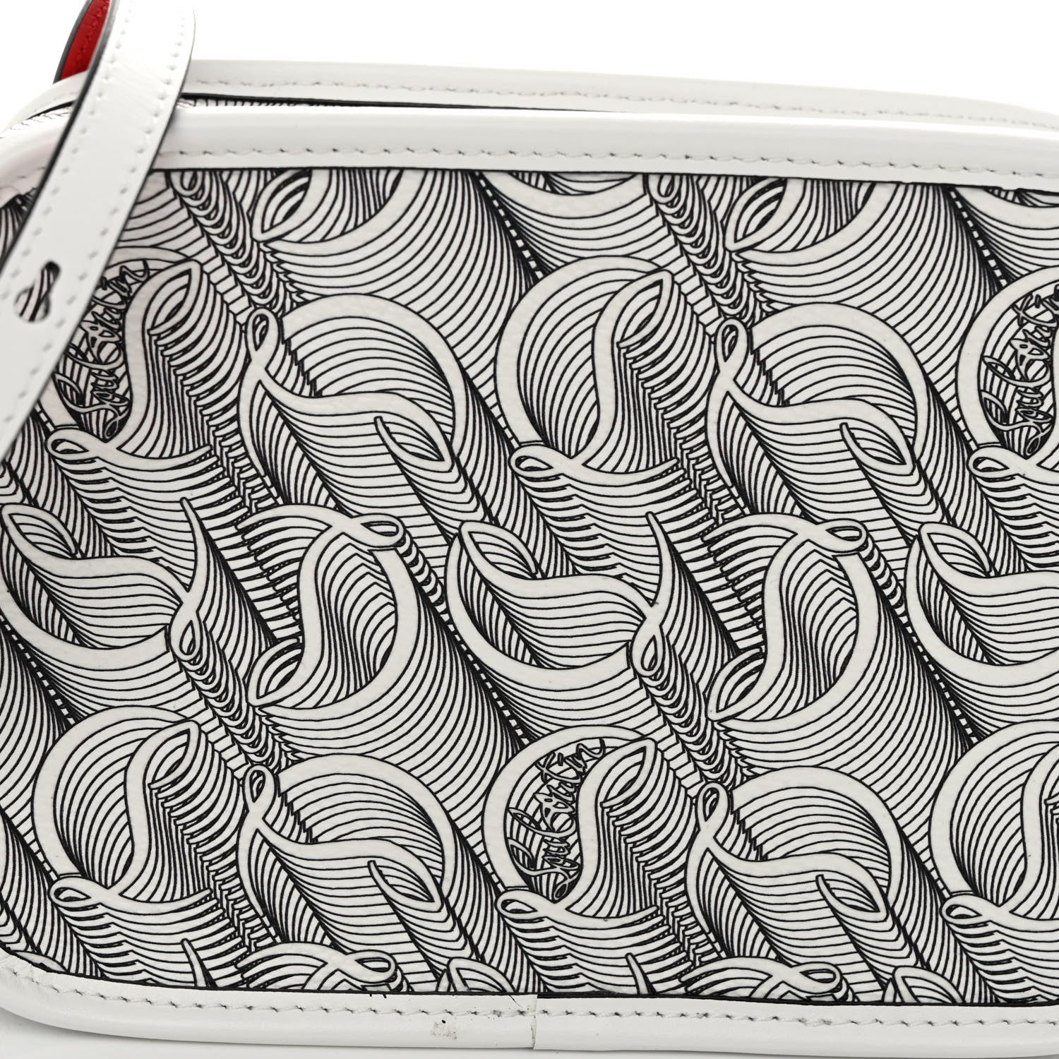 Christian Louboutin Calfskin Small Loubinth Radioloubi White Black 7 of 9