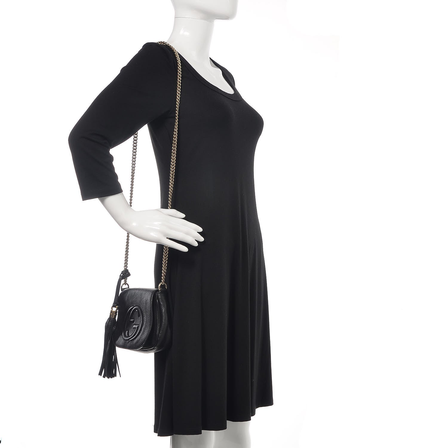 Gucci Pebbled Calfskin Small Soho Flap Crossbody Black 2 of 10