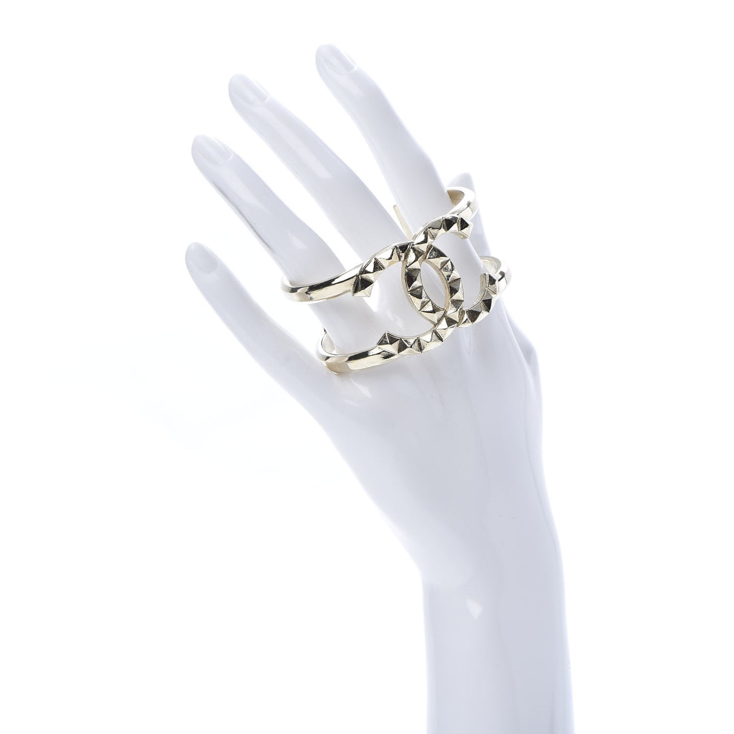Metal Studded CC Cuff Gold