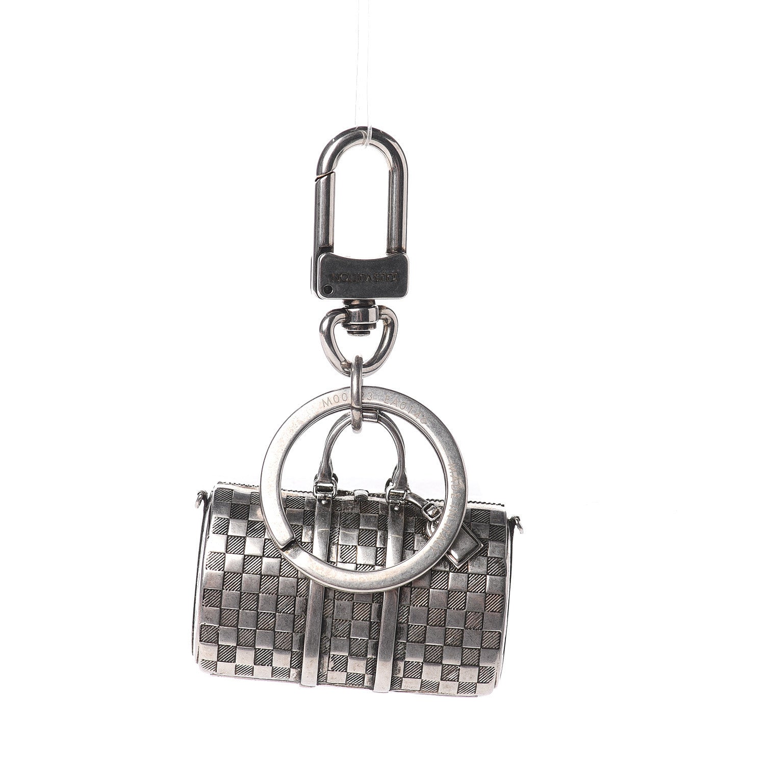 Louis Vuitton Brushed Palladium The Keepall Key Holder Bag Charm 1 of 5