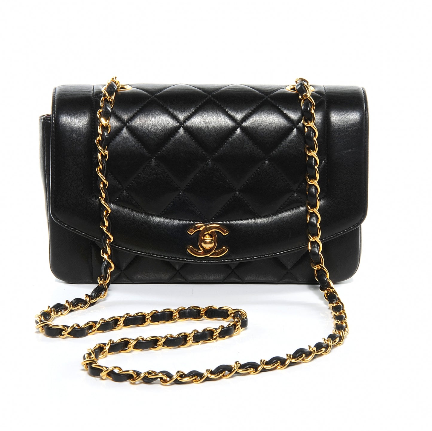 Lambskin Quilted Small Flap Black