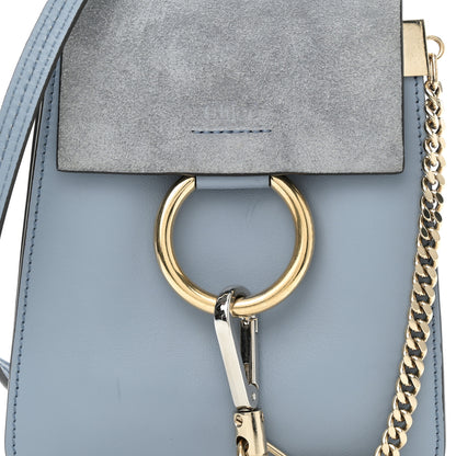 Chloe Suede Calfskin Mini Faye Bracelet Bag Washed Blue 7 of 9