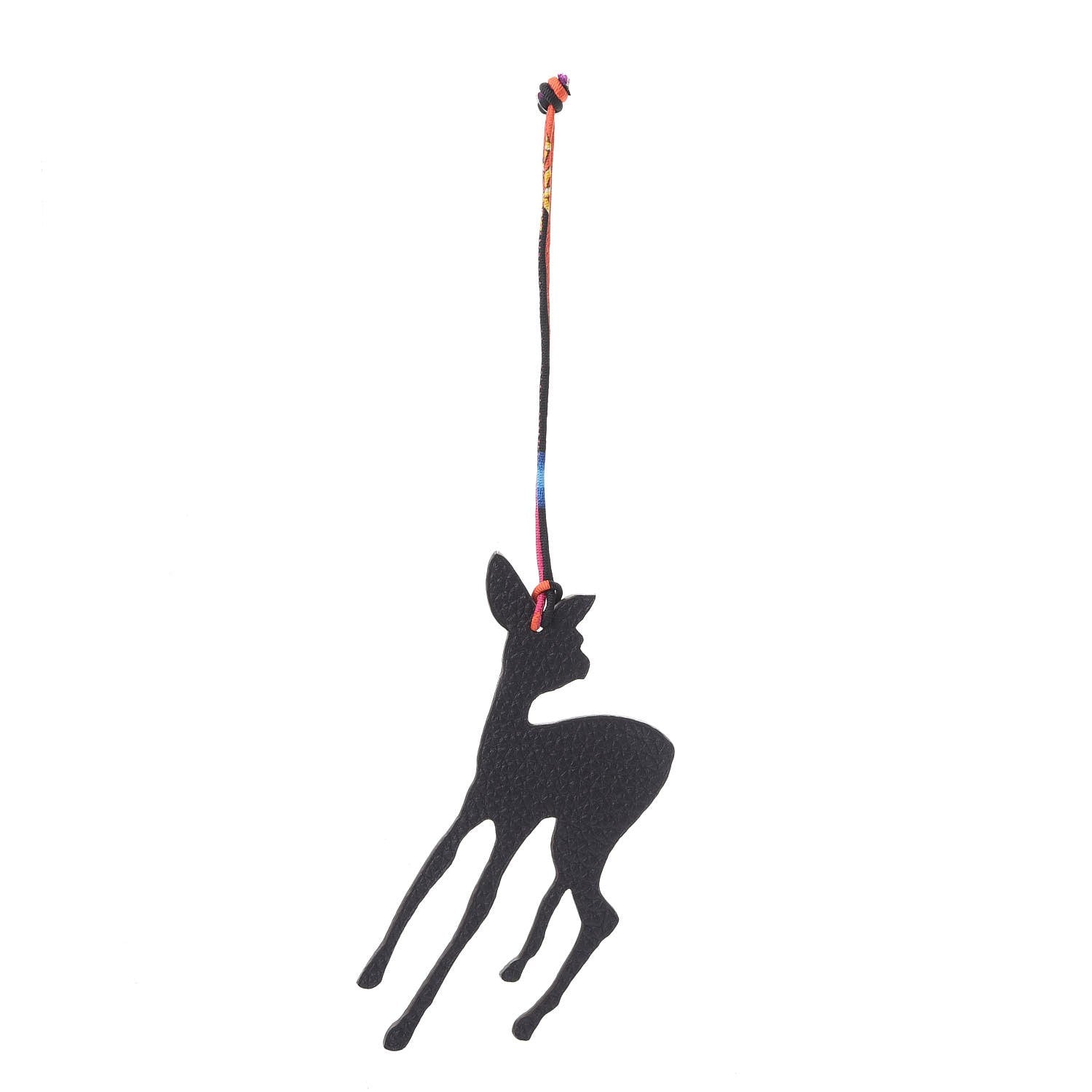 Hermes Clemence Epsom Petit H Deer Bag Charm Black Rouge H 1 of 4