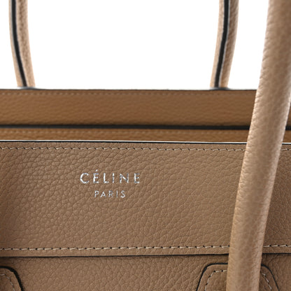 Celine Drummed Calfskin Micro Luggage Dune 7 of 9