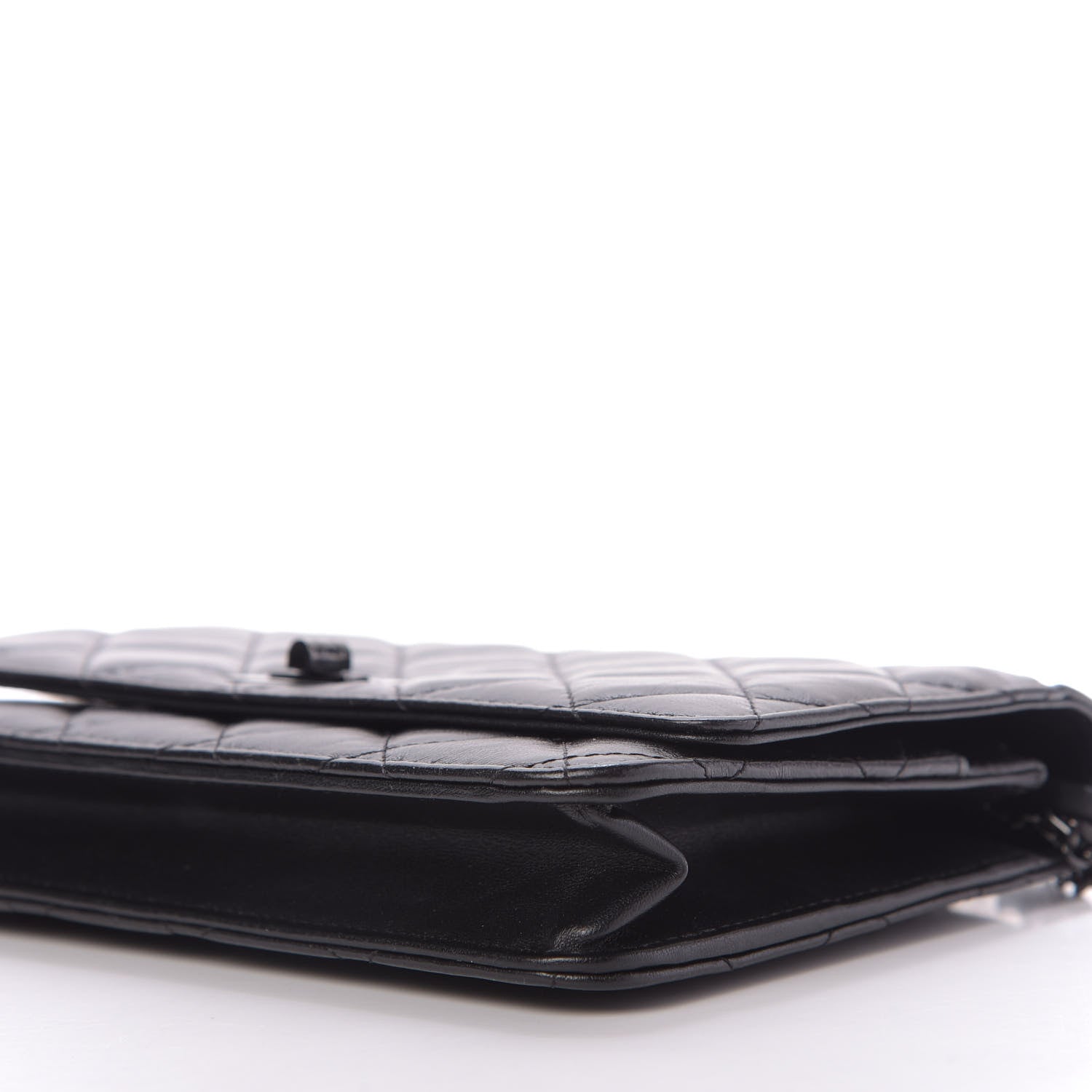 Chanel Aged Calfskin Quilted Reissue Wallet On Chain WOC So Black 7 of 10