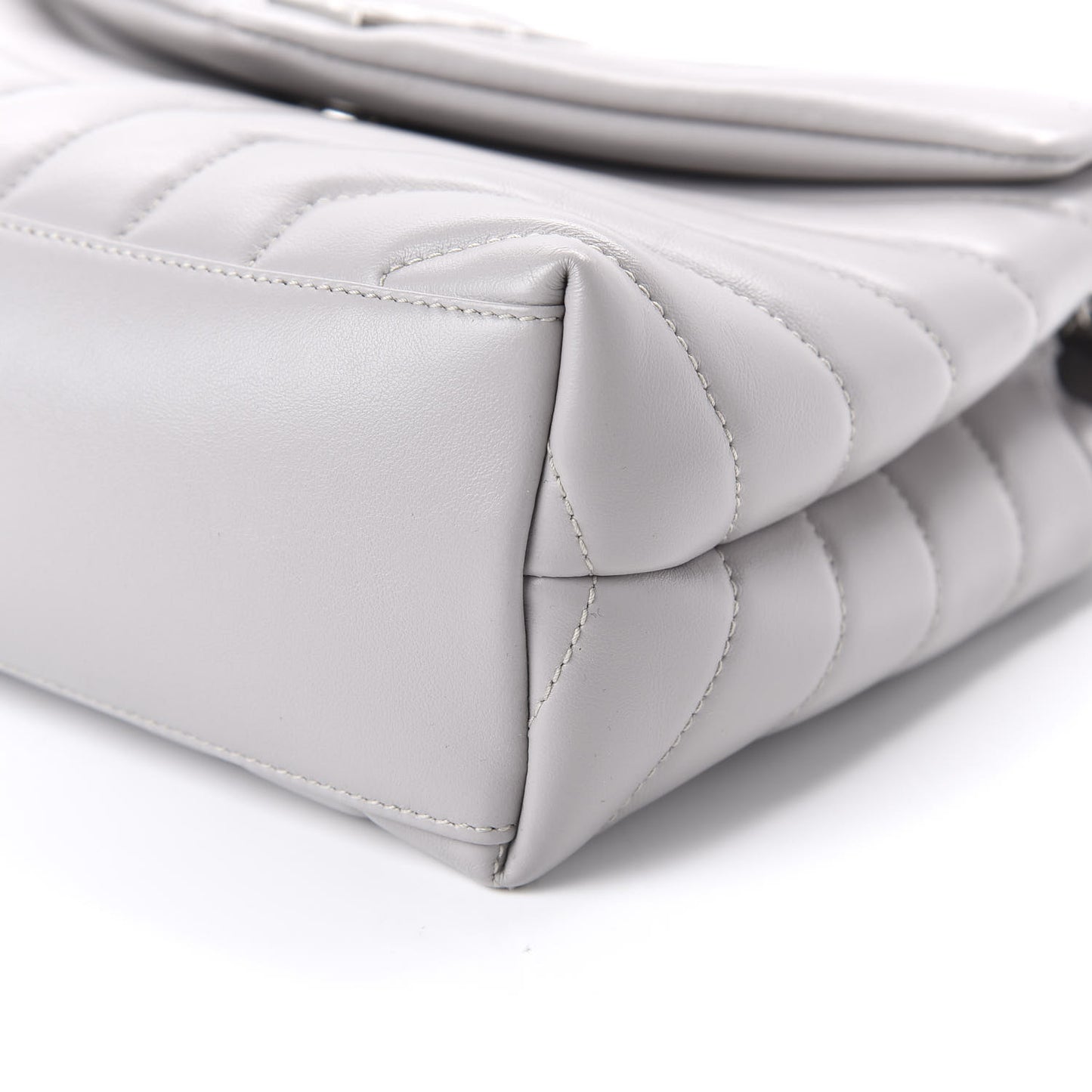 Calfskin Y Quilted Monogram Small Loulou Chain Satchel Granite