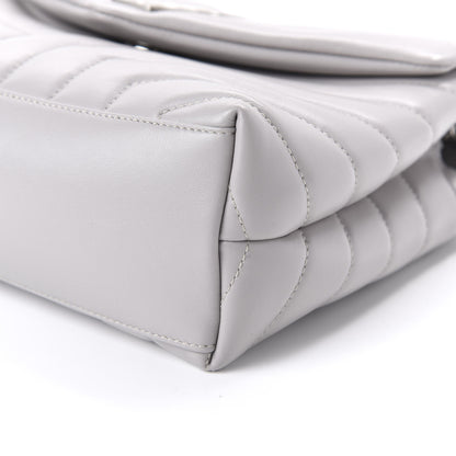Saint Laurent Calfskin Y Quilted Monogram Small Loulou Chain Satchel Granite 7 of 9