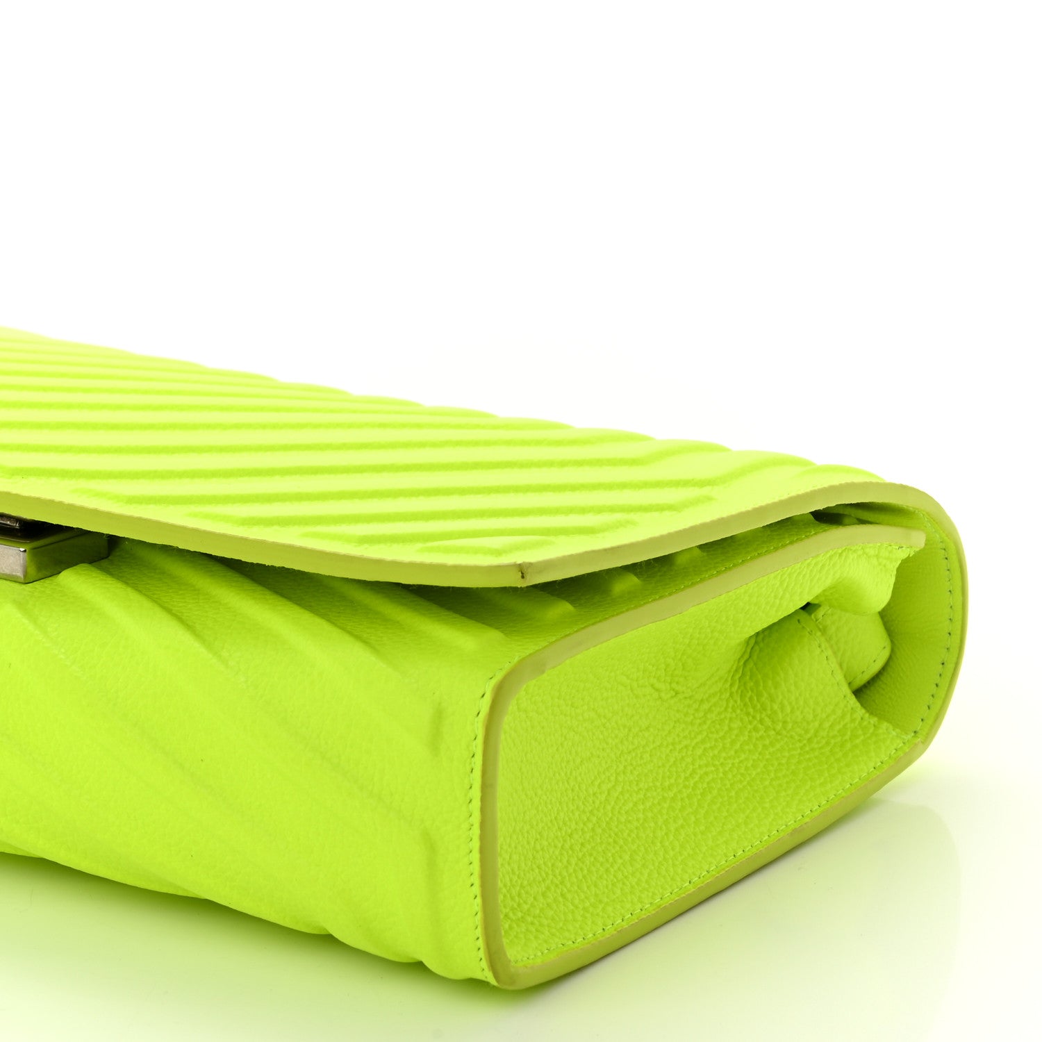 Balenciaga Grained Calfskin Embossed Car Flap Bag Fluo Yellow