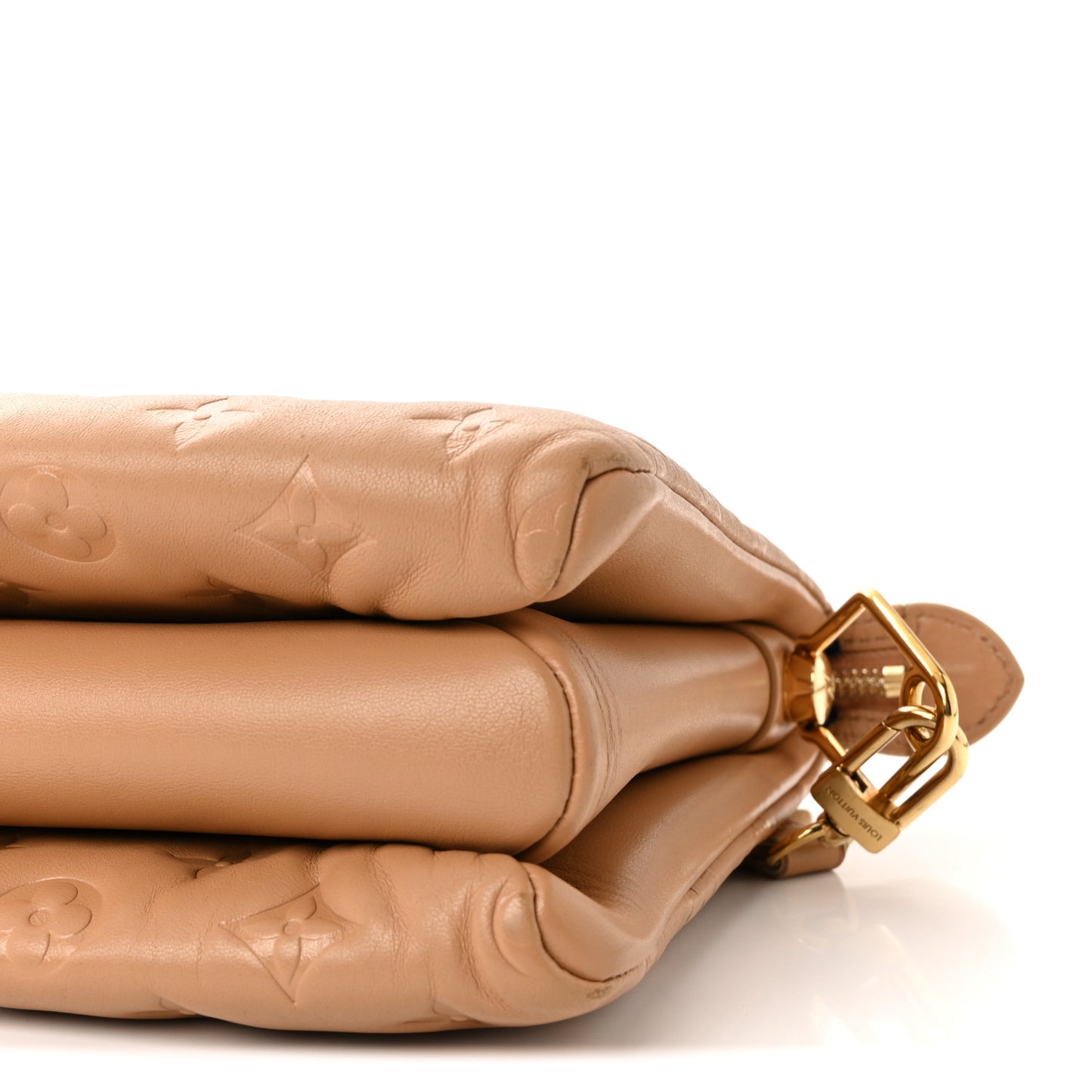 Lambskin Embossed Monogram Coussin PM Camel