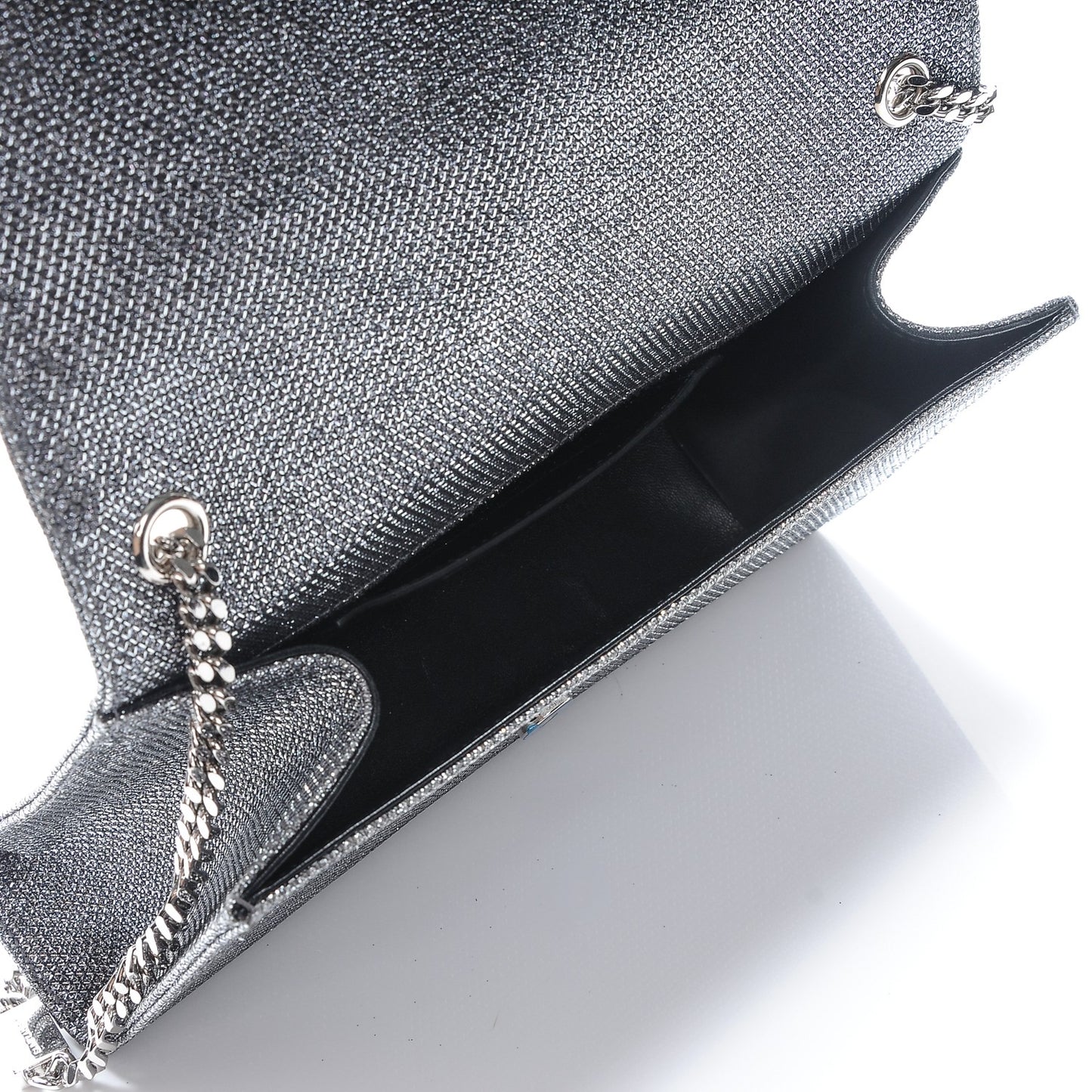 Metallic Canvas Woven Medium Classic Monogram Kate Satchel Silver