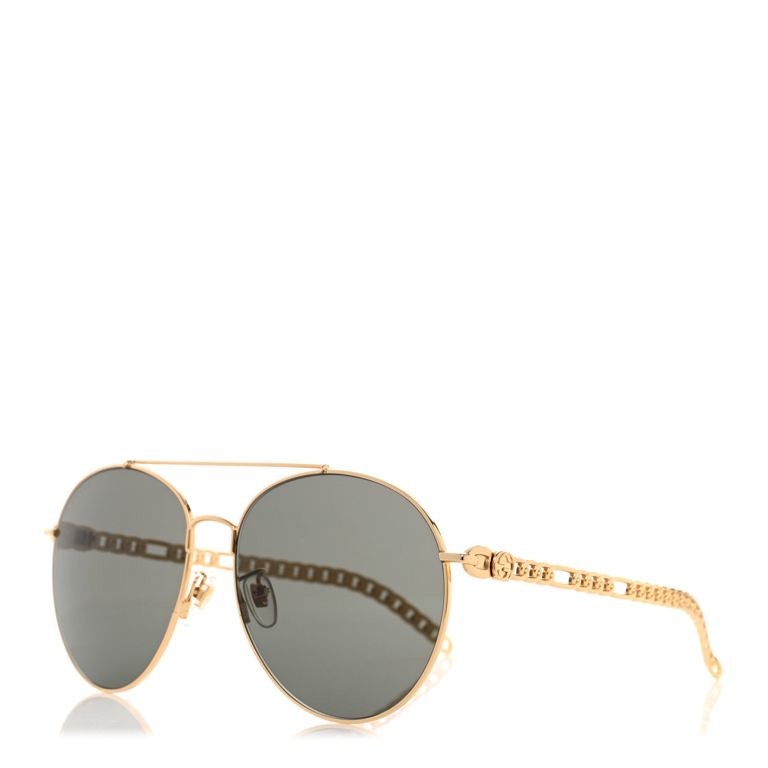 Gucci Aviator Charm Chain Sunglasses GG0725S Black 1 of 8