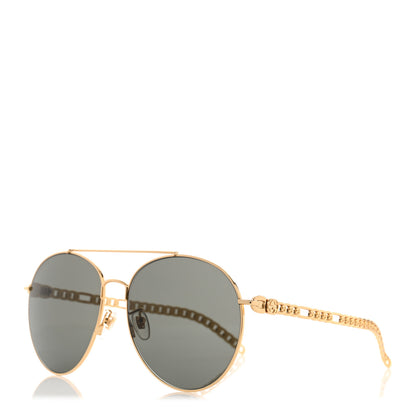 Gucci Aviator Charm Chain Sunglasses GG0725S Black 1 of 8
