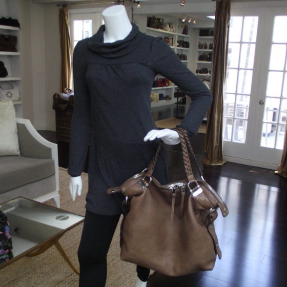 Leather Bamboo Bar Large Hobo
