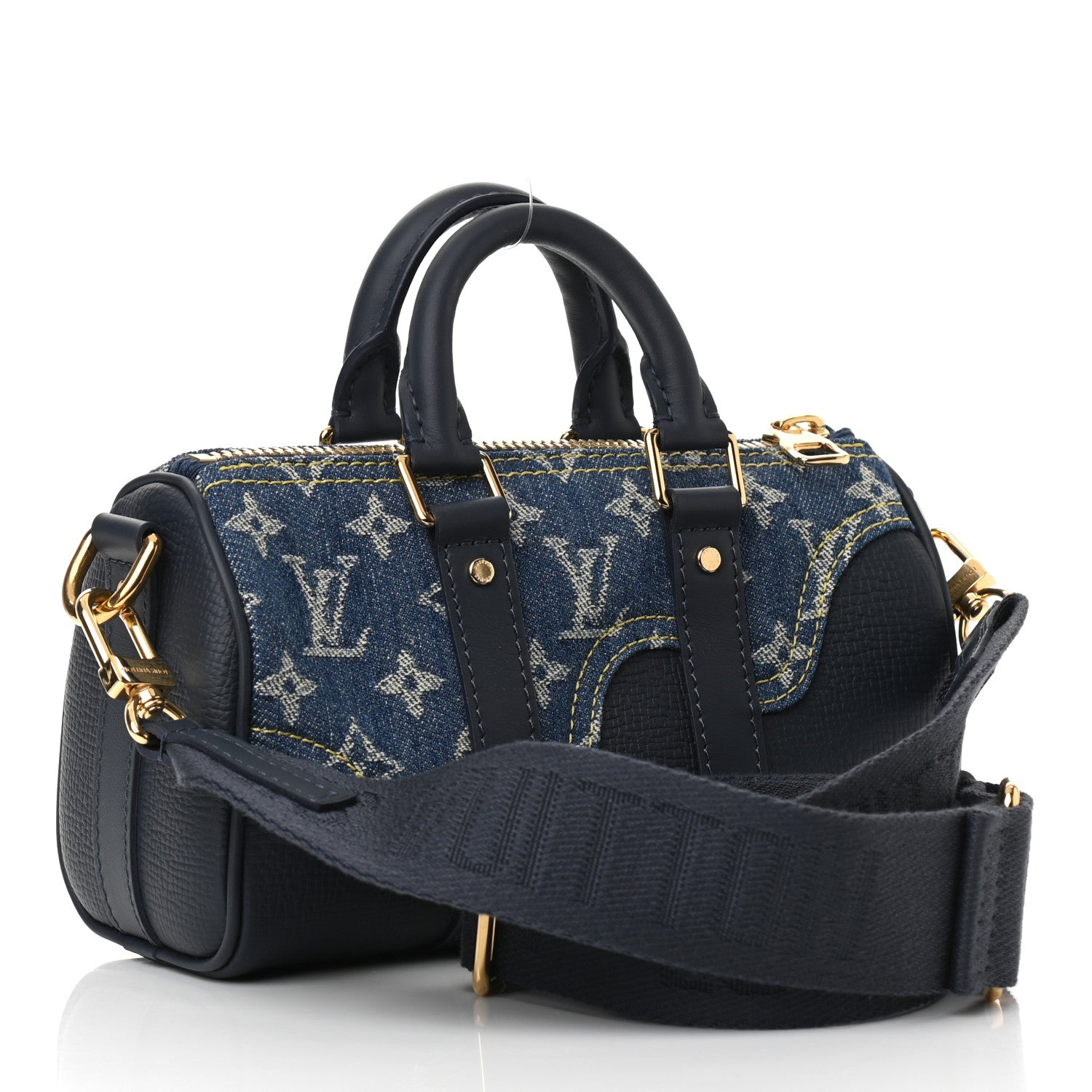 Louis Vuitton Taurillon Monogram Denim Drip Keepall XS Blue 3 of 7