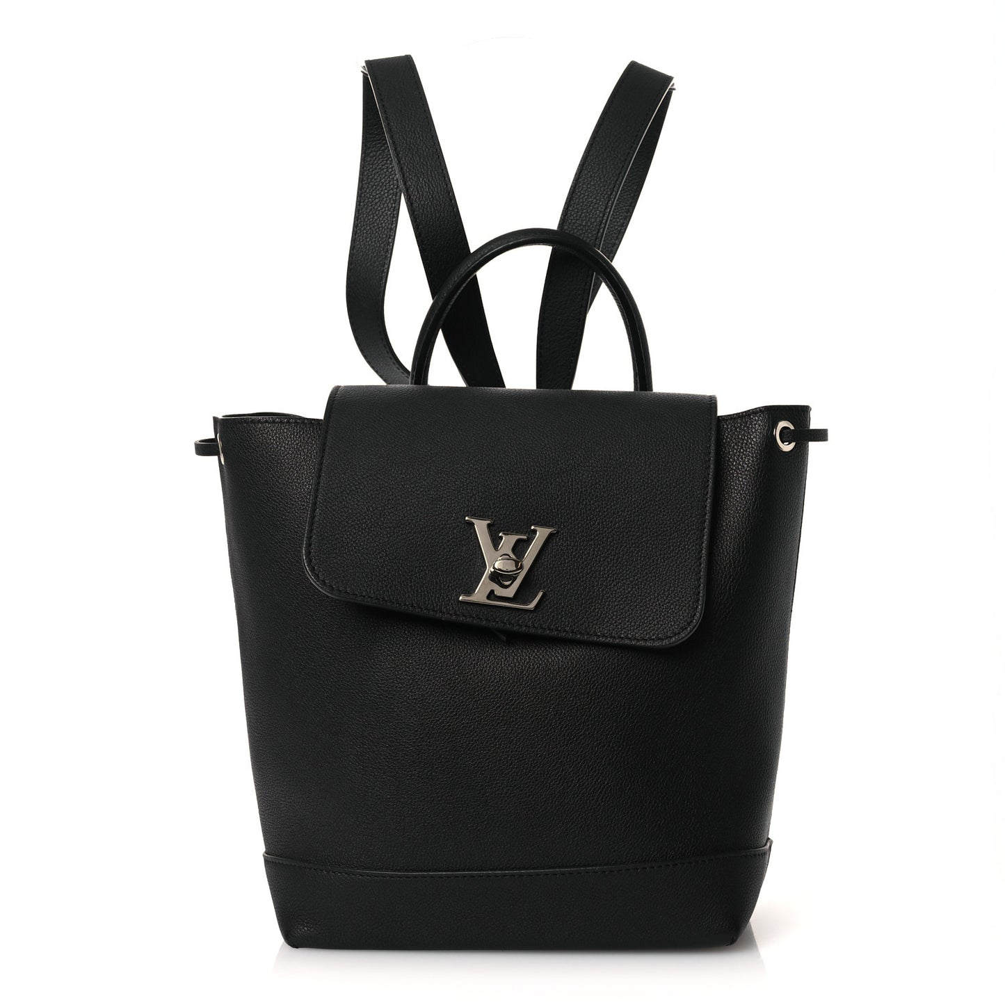 Calfskin Lockme Backpack Black