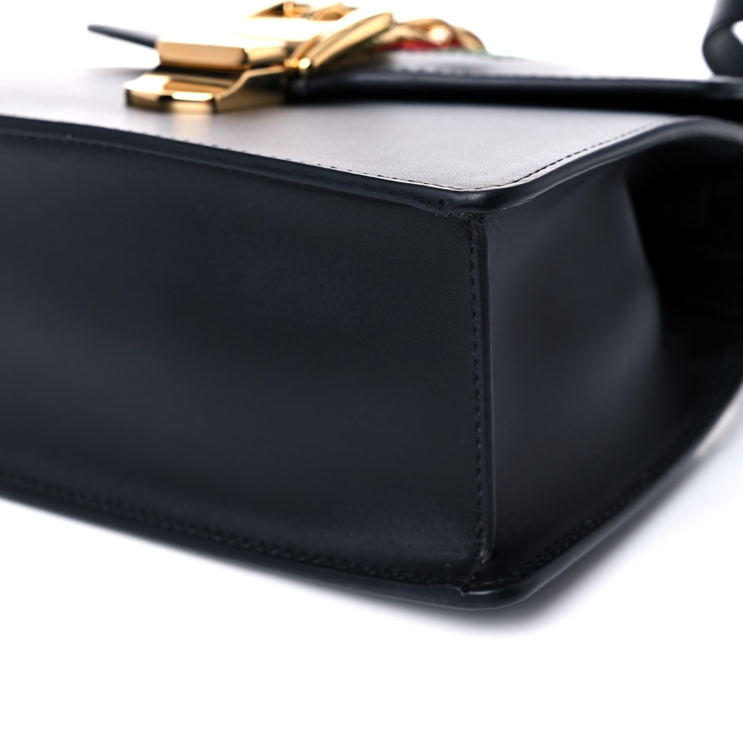 Calfskin Mini Sylvie Top Handle Bag Black