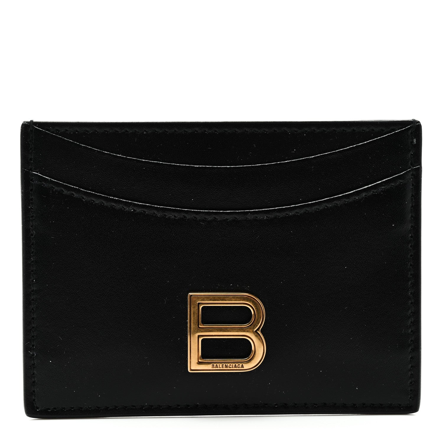 Balenciaga Calfskin Hourglass Card Holder Black 1 of 8