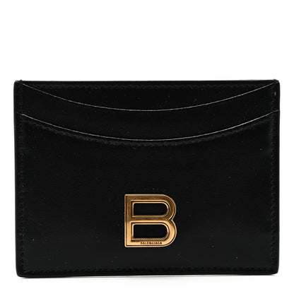 Balenciaga Calfskin Hourglass Card Holder Black 1 of 8