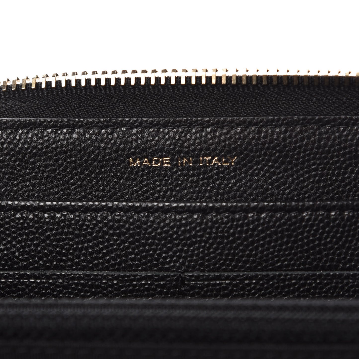 Caviar Camellia Embossed Large Zip Around Gusset Wallet Black