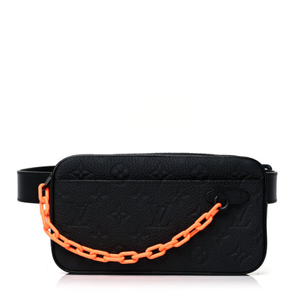 Louis Vuitton Taurillon Monogram Uniformes Solar Ray Soft Pochette Volga Belt Bag Black 1 of 9