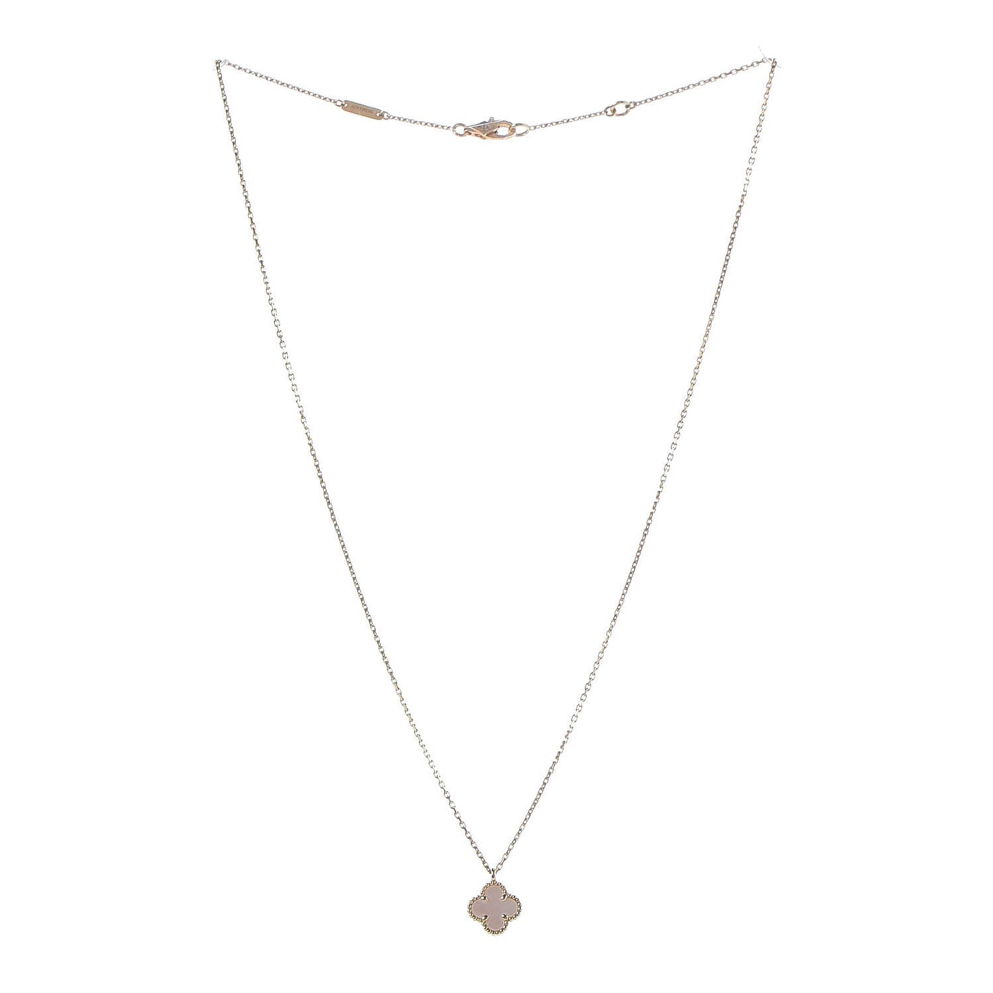 18K Yellow Gold Mother of Pearl Sweet Alhambra Pendant Necklace