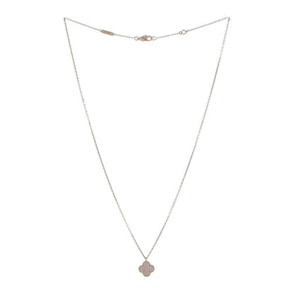 Van Cleef & Arpels 18K Yellow Gold Mother of Pearl Sweet Alhambra Pendant Necklace 3 of 8