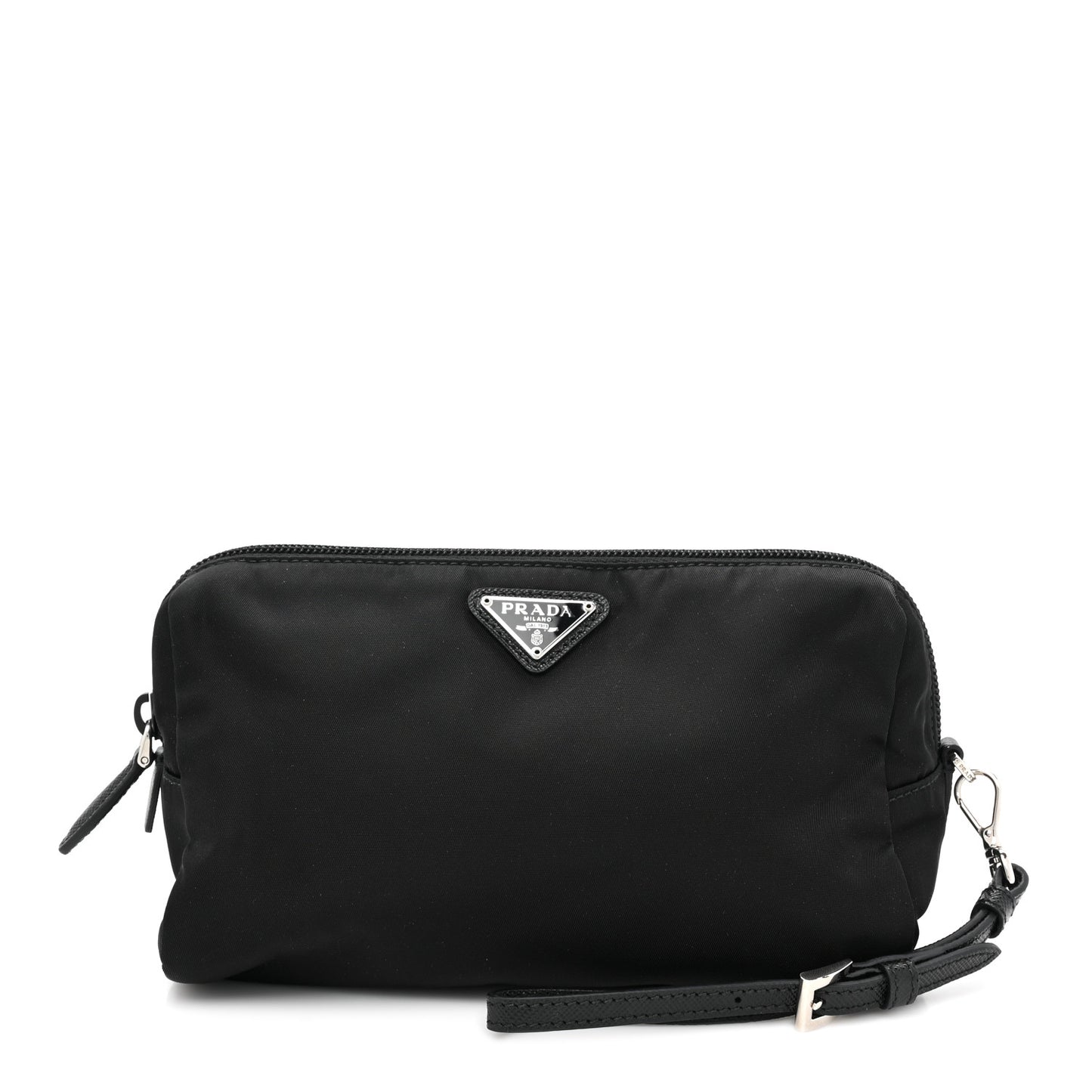 Tessuto Nylon Saffiano Wristlet Black