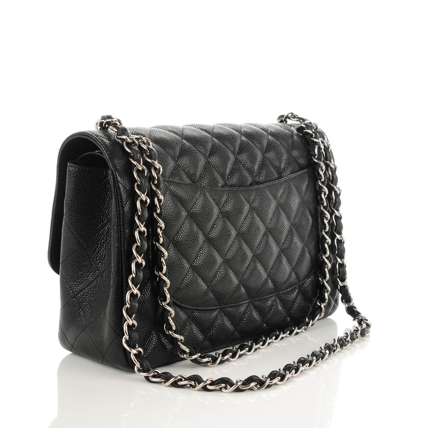 Caviar Quilted Jumbo Double Flap Black