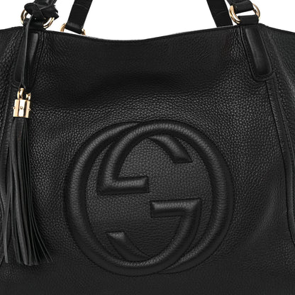 Gucci Pebbled Calfskin Medium Soho Shoulder Bag Black 8 of 10