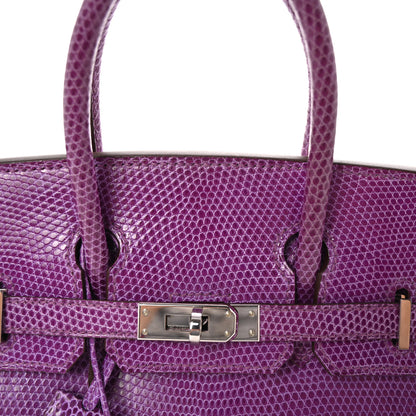 Hermes Lizard Birkin 25 Violet 8 of 11