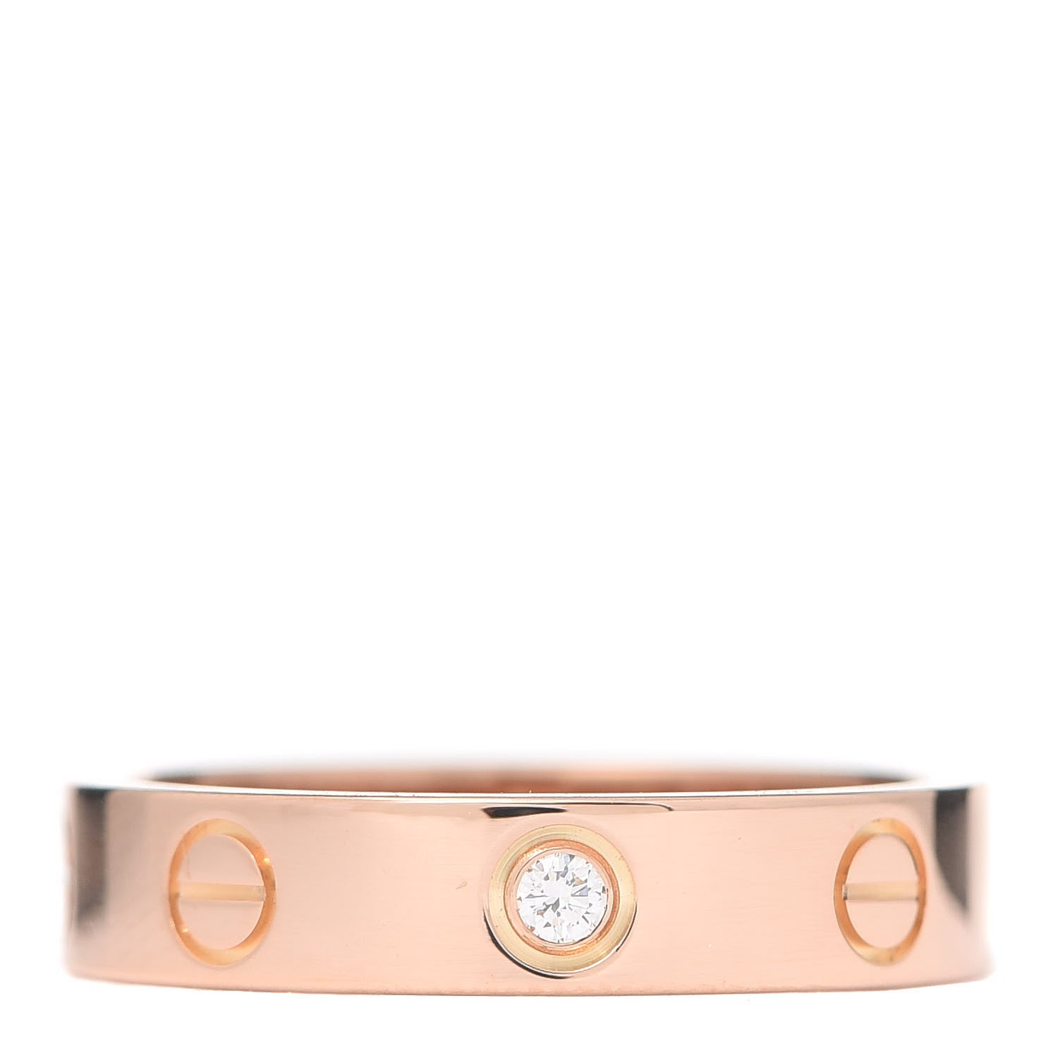 Cartier 18K Pink Gold Diamond 4mm LOVE Wedding Band Ring 50 5.25 1 of 4