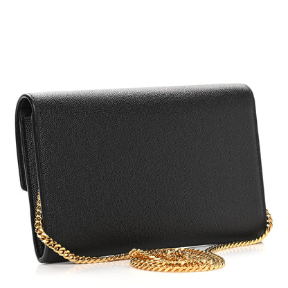 Saint Laurent Grain De Poudre Uptown Chain Wallet Black 4 of 13
