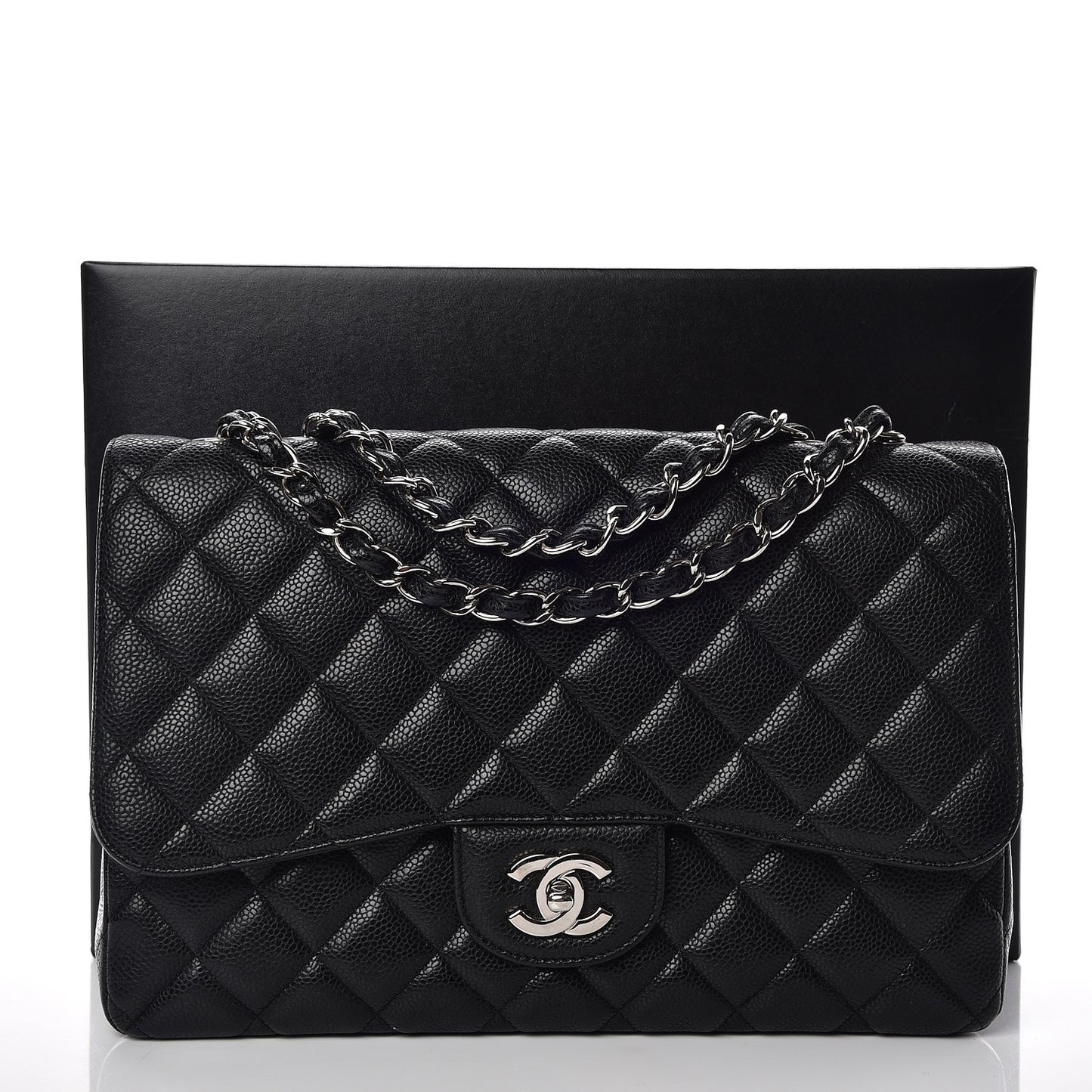Caviar Quilted Jumbo Single Flap Black