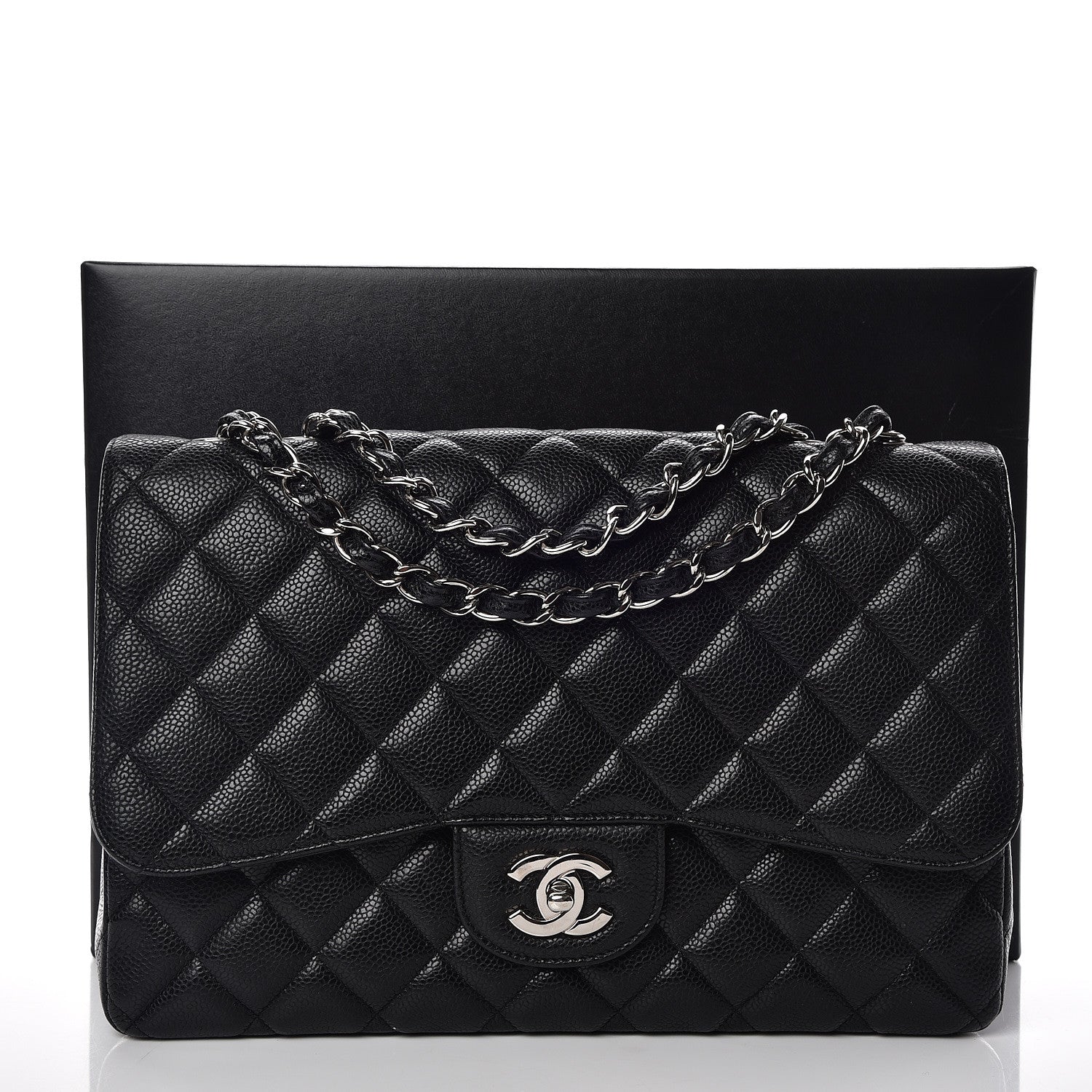 Chanel Caviar Quilted Jumbo Single Flap Black 10 of 10