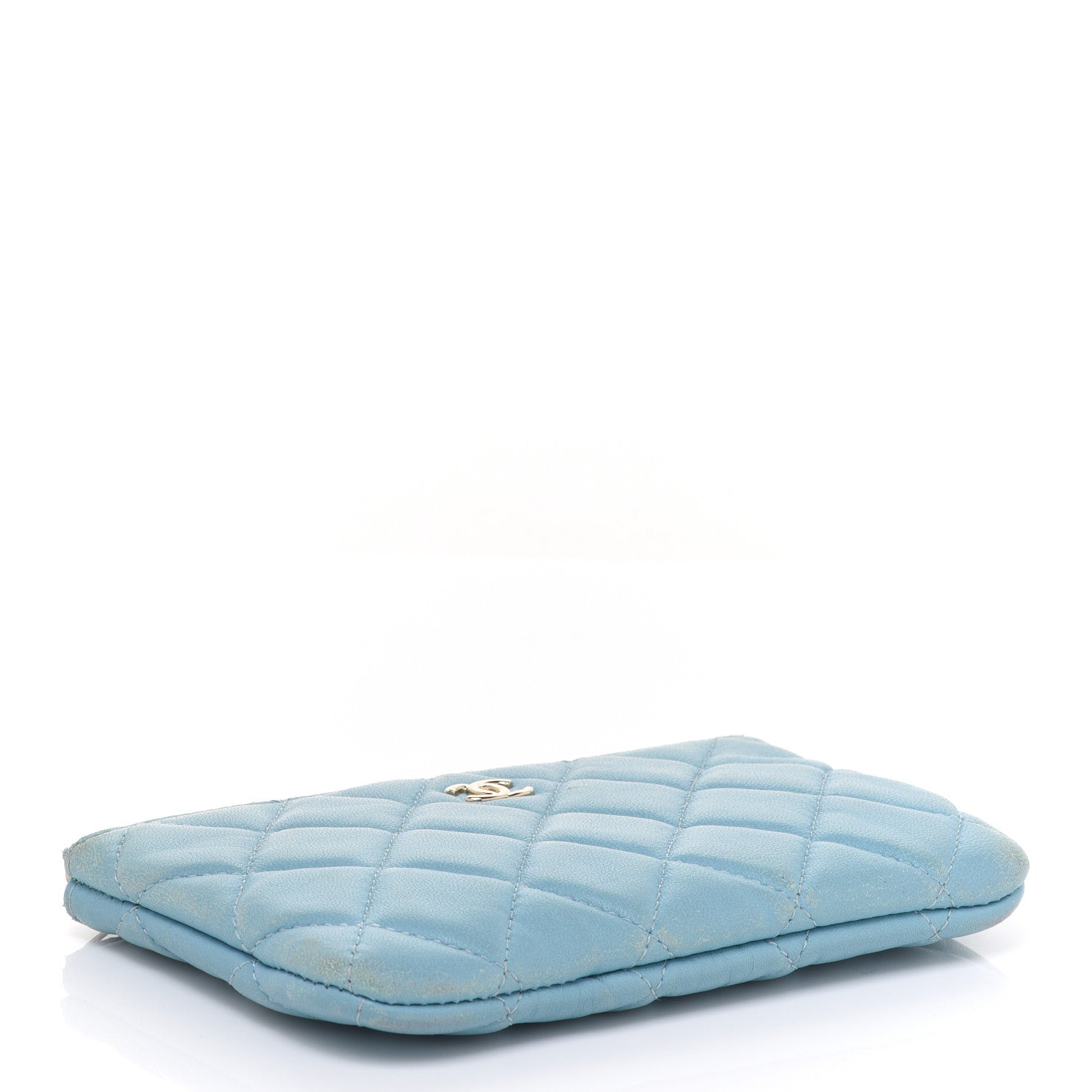 Chanel Lambskin Quilted Small Cosmetic Case Light Blue 4 of 12