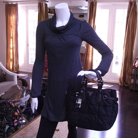 Prada Nylon Gaufre Large Tote Black 2 of 11