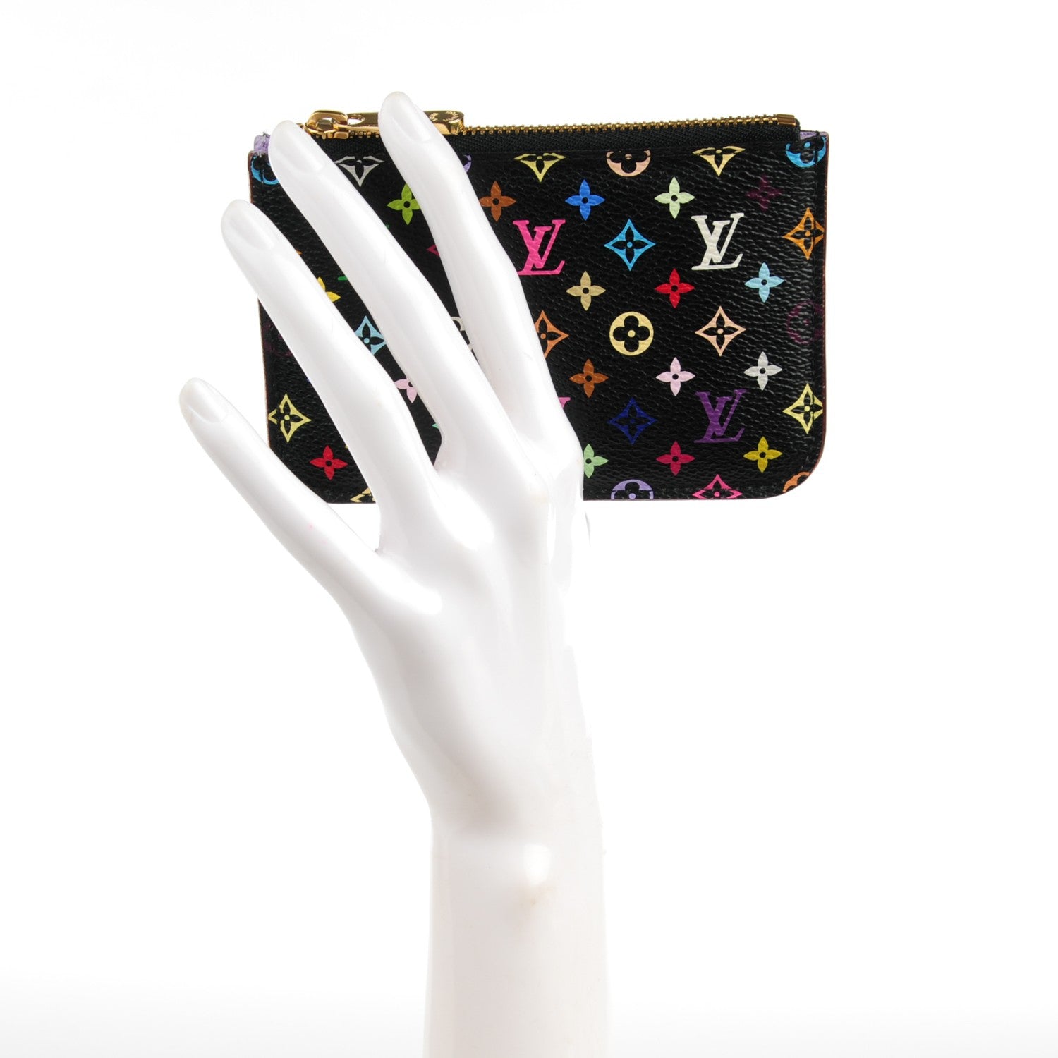 Louis Vuitton Monogram Multicolor Key Pouch Black Violet 2 of 7