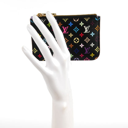 Louis Vuitton Monogram Multicolor Key Pouch Black Violet 2 of 7