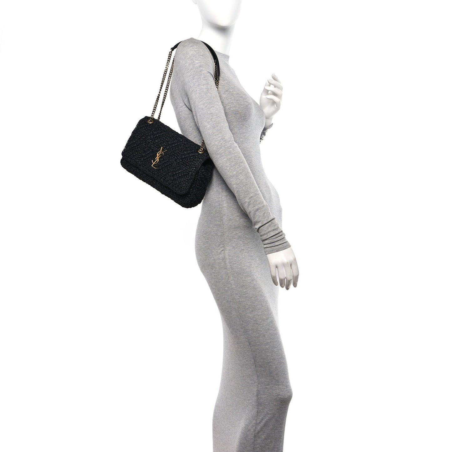 Raffia Monogram Medium Jamie Black