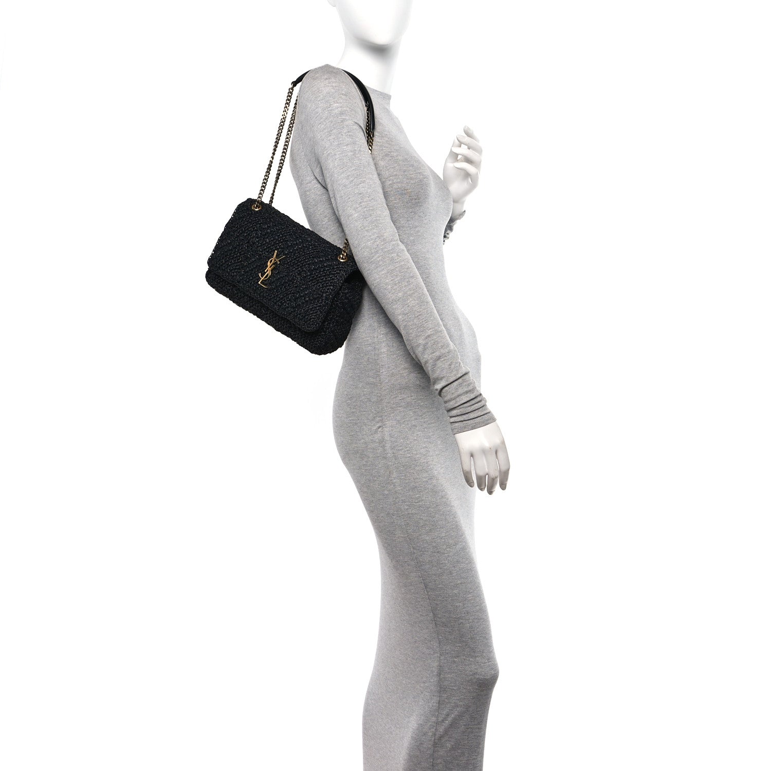 Saint Laurent Raffia Monogram Medium Jamie Black 2 of 11