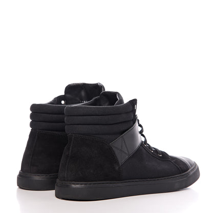 Chanel Toile Suede Calfskin Mens High Top Sneakers 43 Black 4 of 9